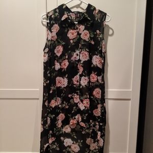 Floral High Low Button Down Dress